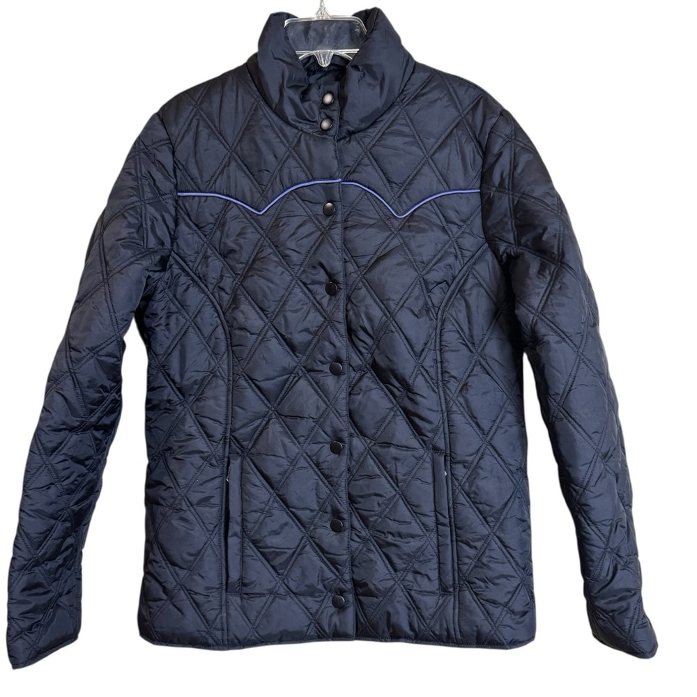 Women's Quilted Jacket Roper Western  Black Purple M